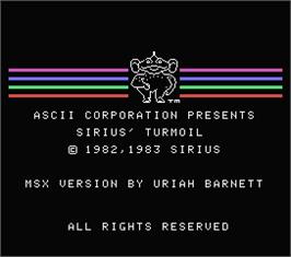 Title screen of Turmoil (Bug-Byte Software) on the MSX.