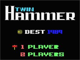 Title screen of Twin Hammer on the MSX.