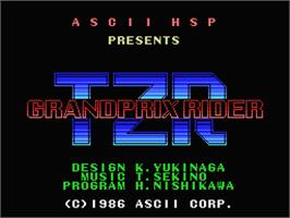 Title screen of Tzr - Grand Prix Rider on the MSX.
