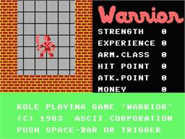 Title screen of Warrior on the MSX.