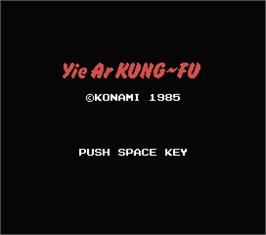 Title screen of Yie Ar Kung-Fu on the MSX.