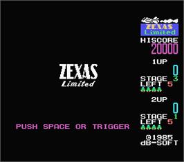 Title screen of Zexas Limited on the MSX.