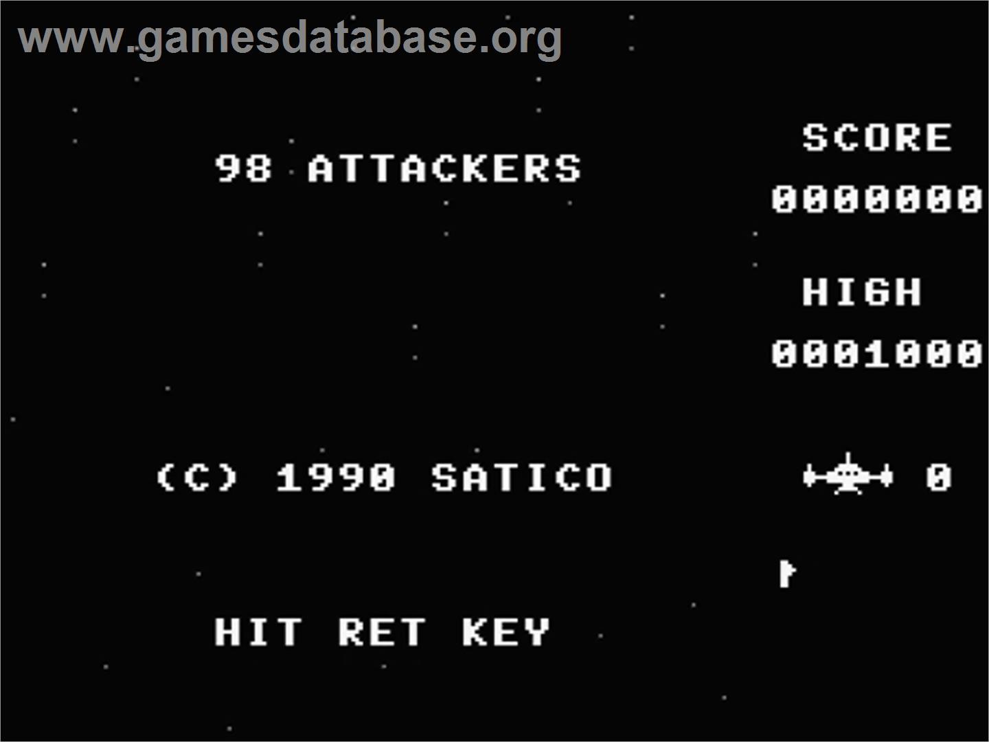 98 Attackers - MSX - Artwork - Title Screen