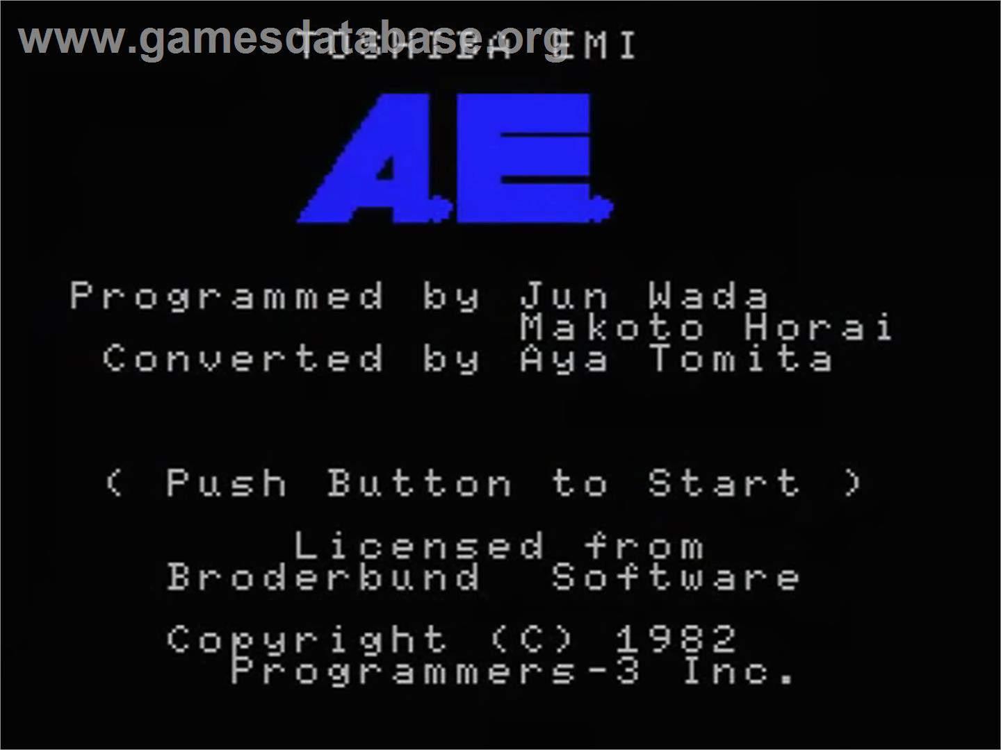 A.e. - MSX - Artwork - Title Screen