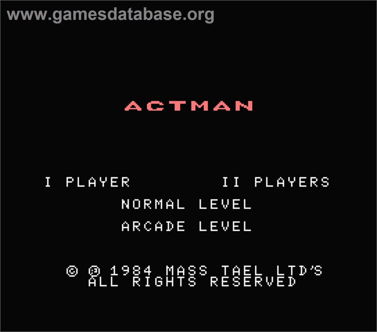 Actman - MSX - Artwork - Title Screen