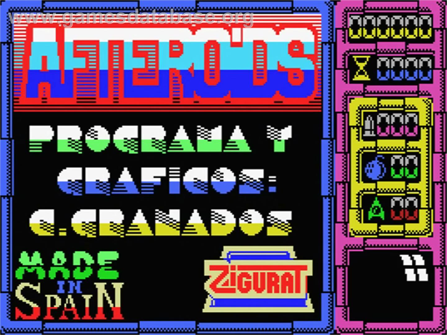 Afteroids - MSX - Artwork - Title Screen