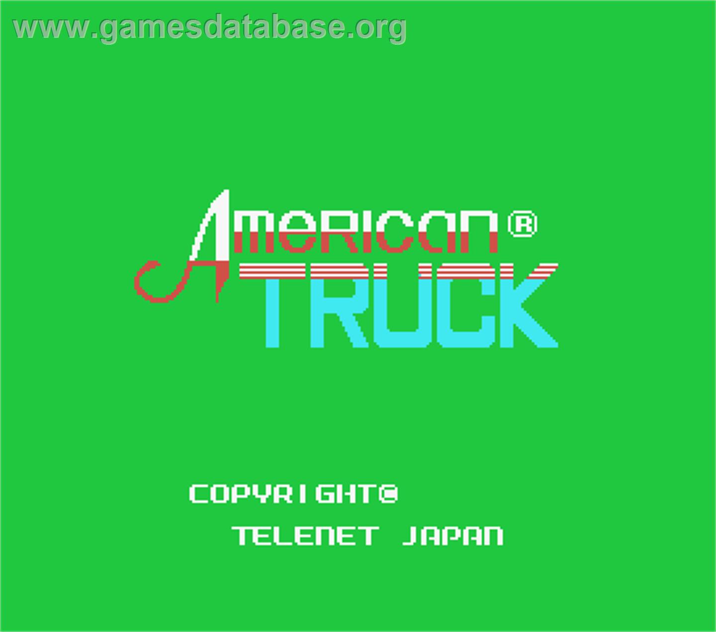 American Truck - MSX - Artwork - Title Screen