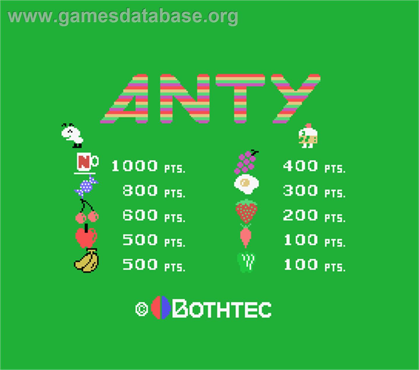Anty - MSX - Artwork - Title Screen