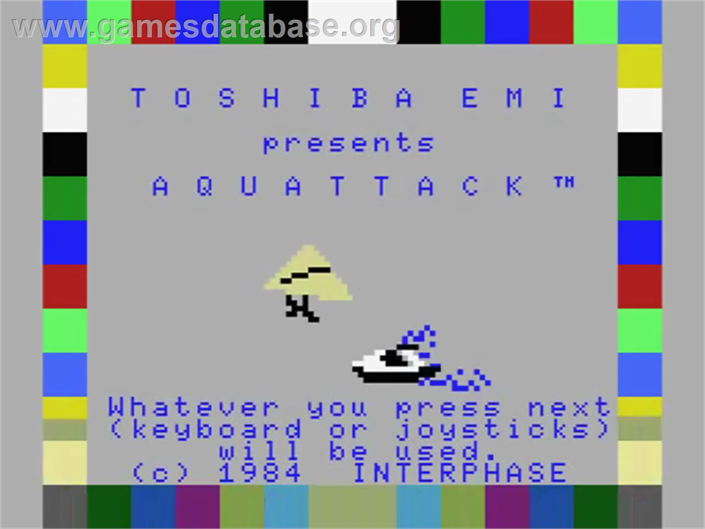 Aquattack - MSX - Artwork - Title Screen