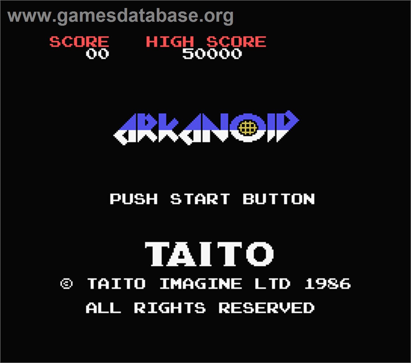 Arkanoid - MSX - Artwork - Title Screen