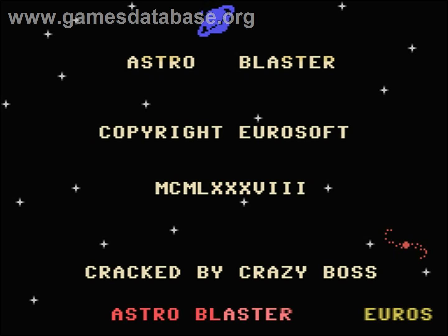 Astro Blaster - MSX - Artwork - Title Screen