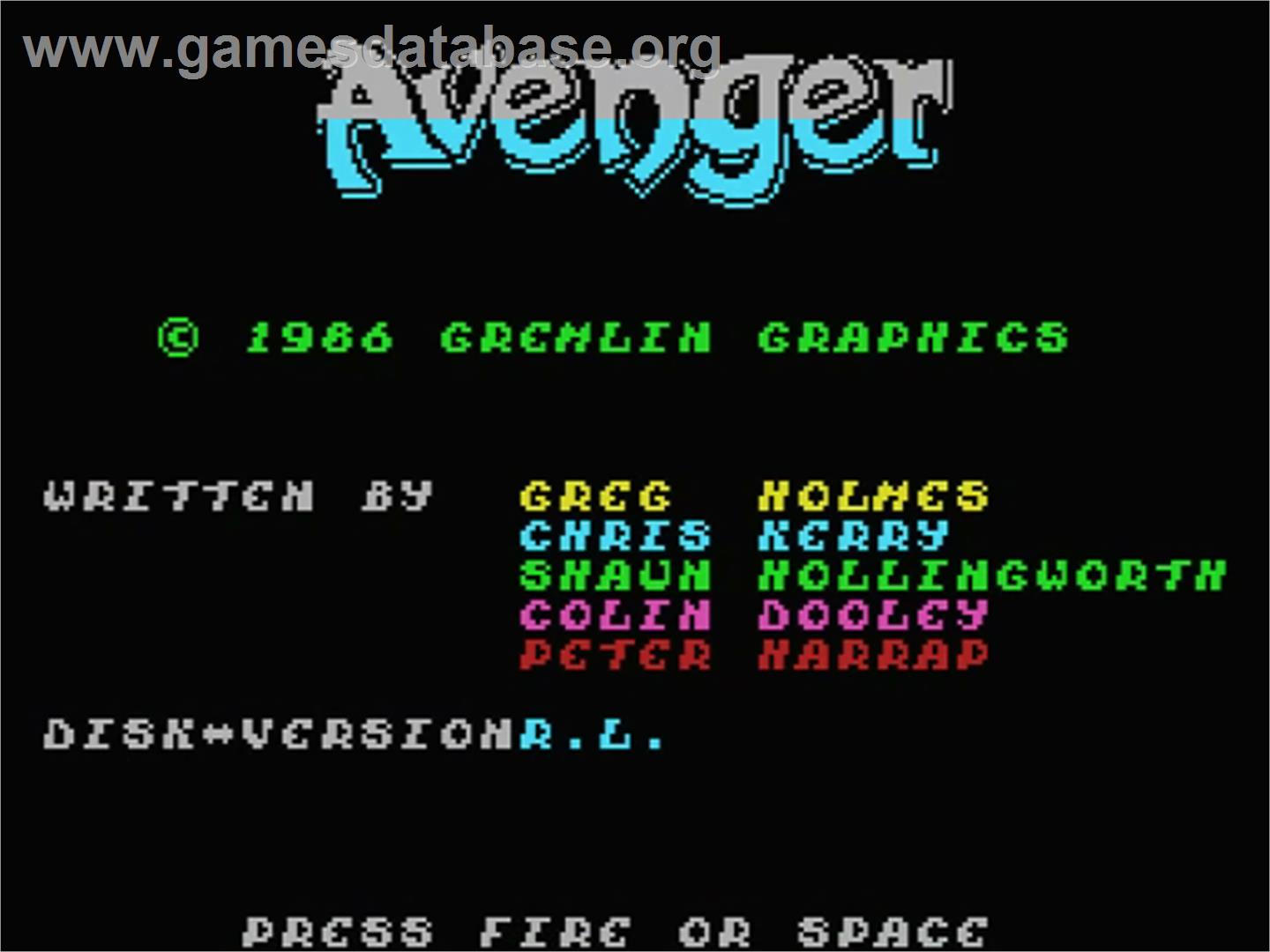 Avenger - MSX - Artwork - Title Screen