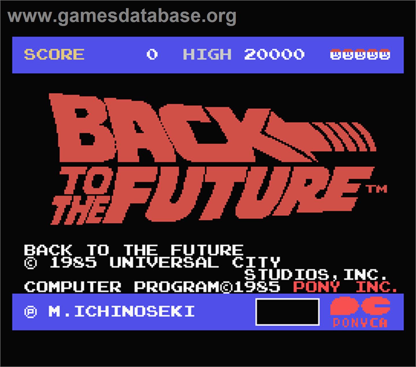Back To The Future - MSX - Artwork - Title Screen