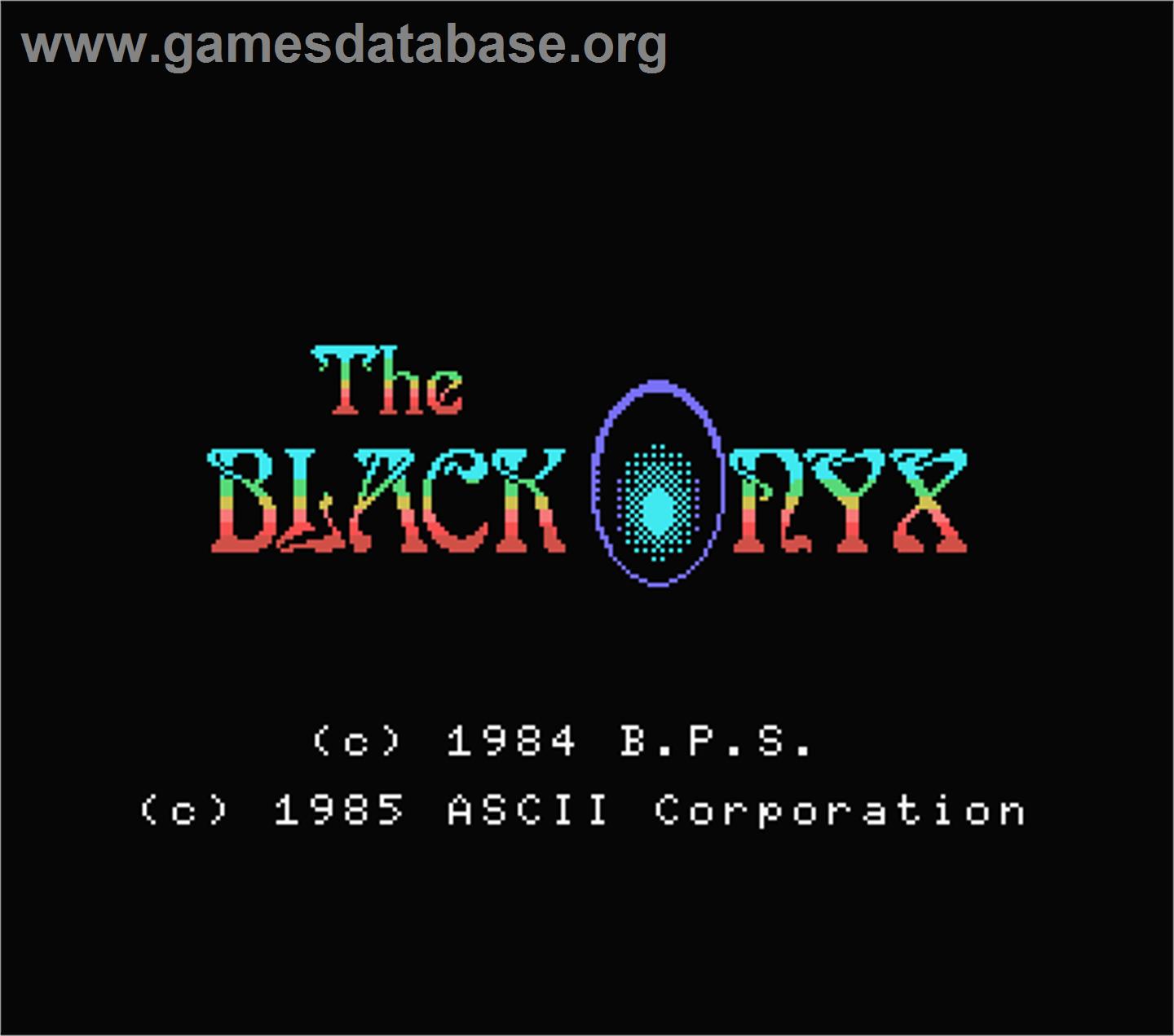 Black Onyx, The - MSX - Artwork - Title Screen