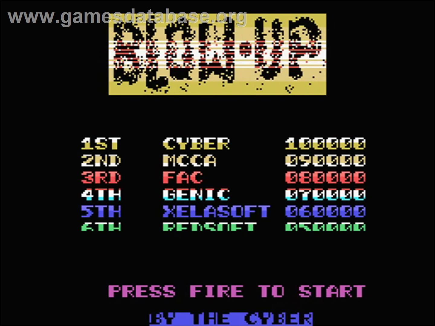 Blow Up - MSX - Artwork - Title Screen