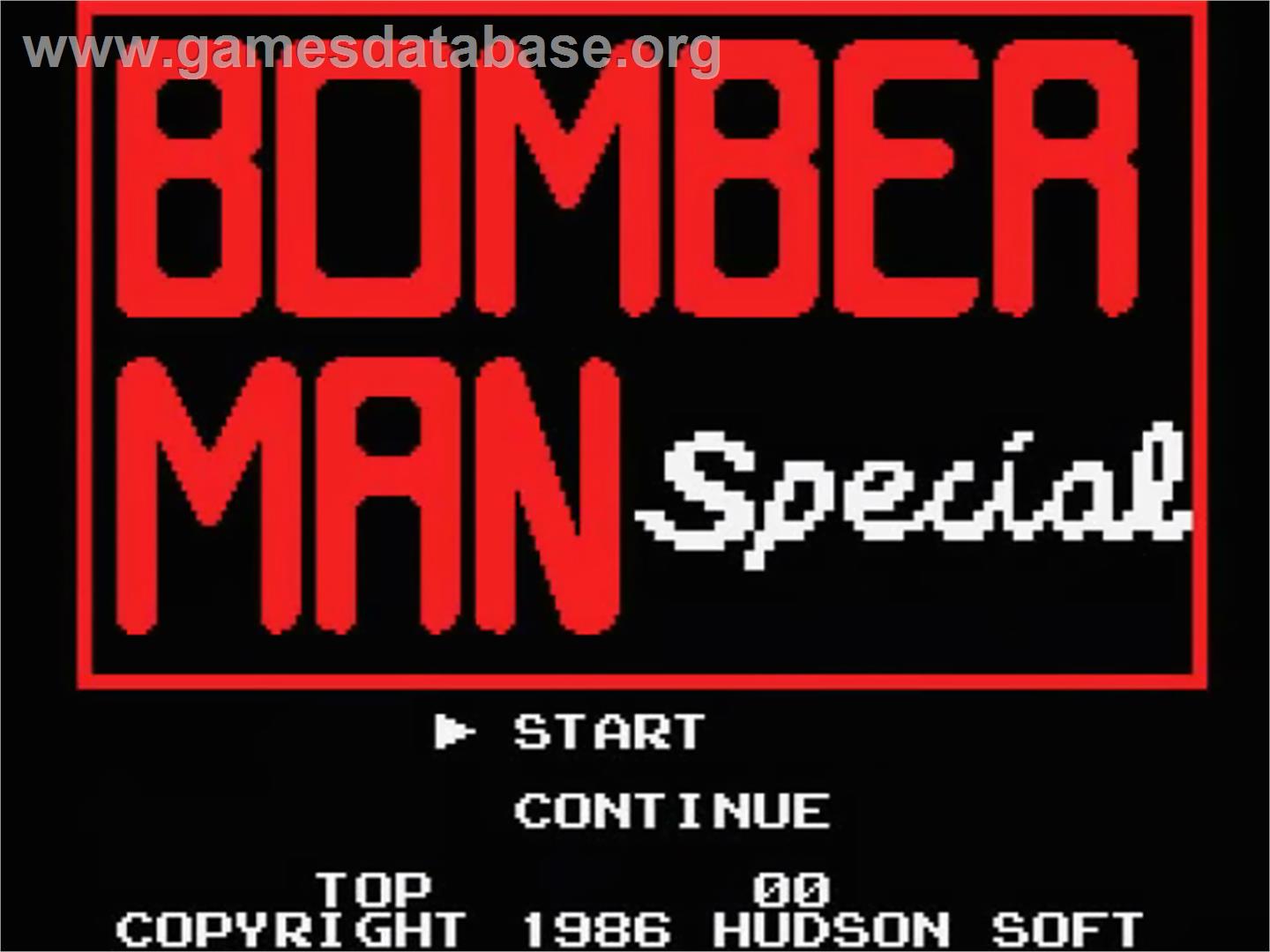 Bomber Man Special - MSX - Artwork - Title Screen