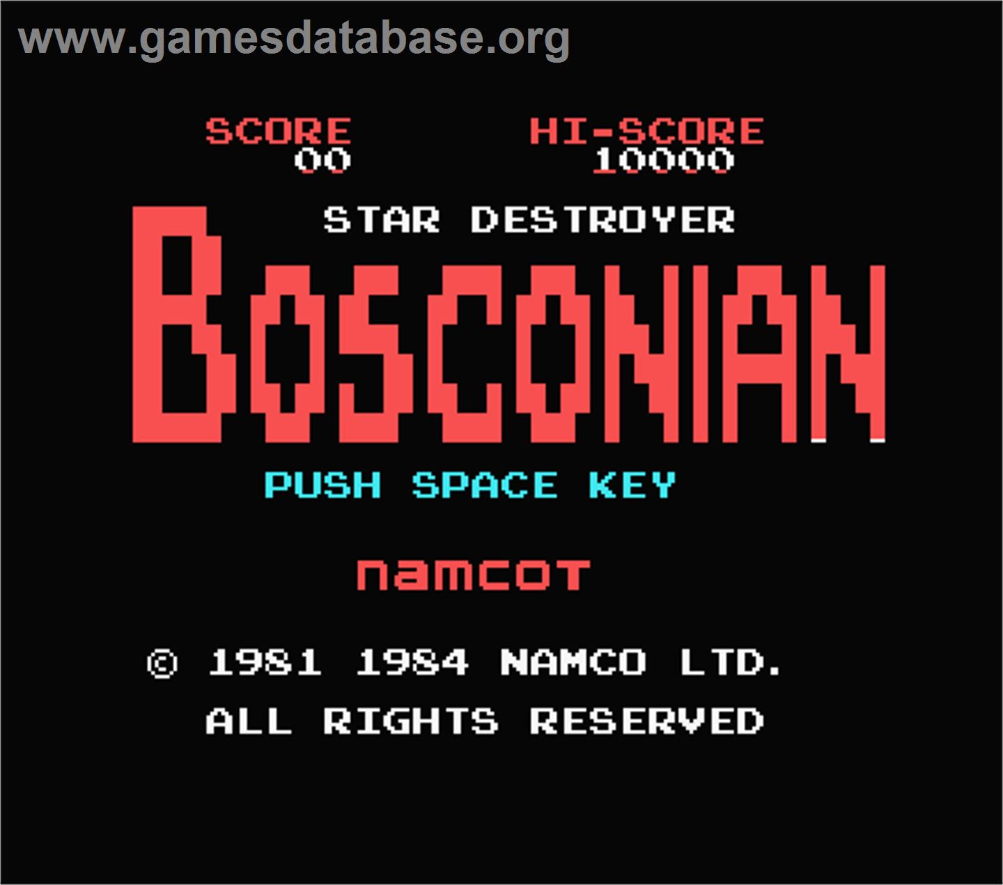 Bosconian - MSX - Artwork - Title Screen