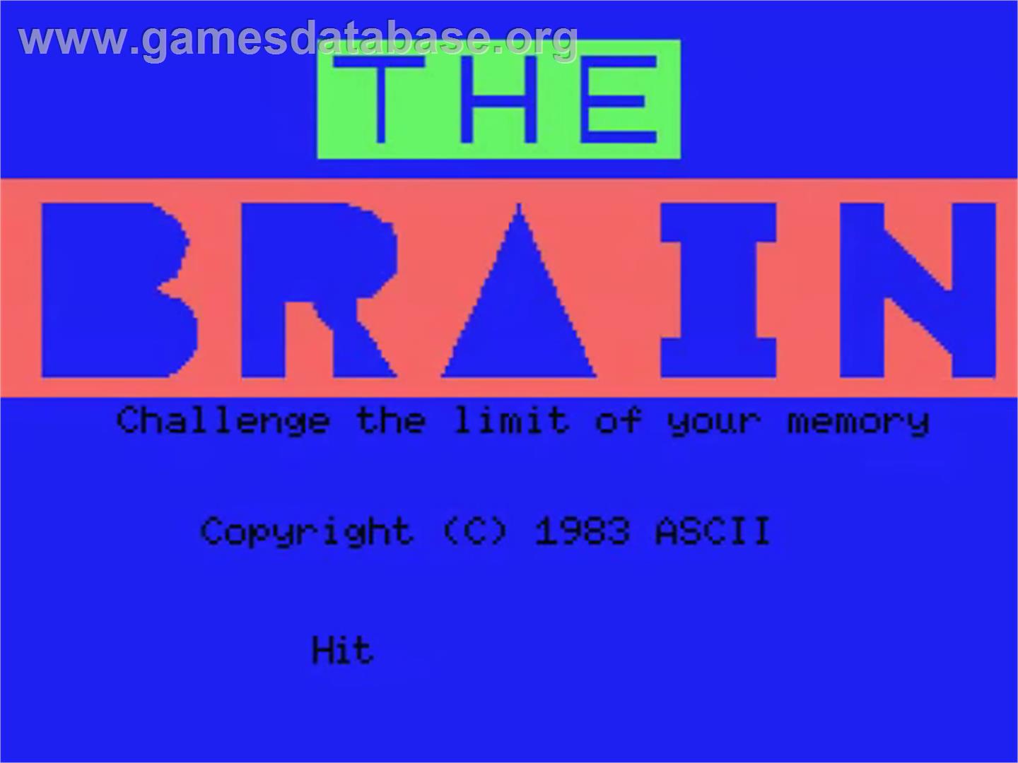 Brain, The - MSX - Artwork - Title Screen