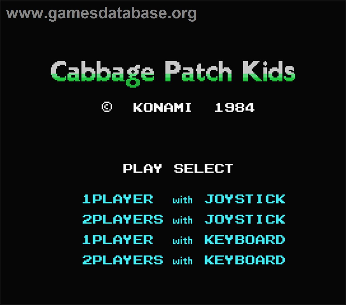 Cabbage Patch Kids - MSX - Artwork - Title Screen