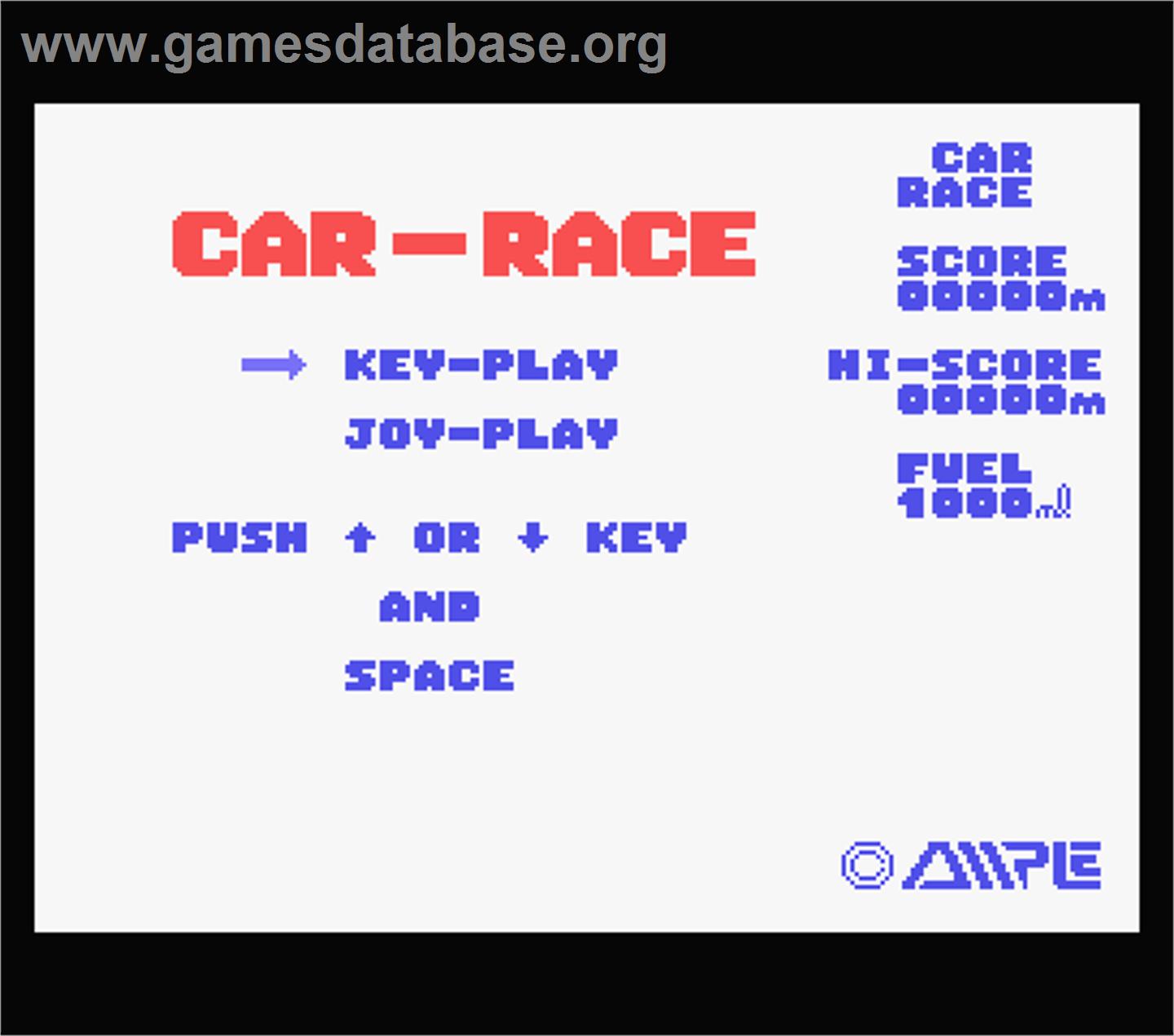 Car-race - MSX - Artwork - Title Screen
