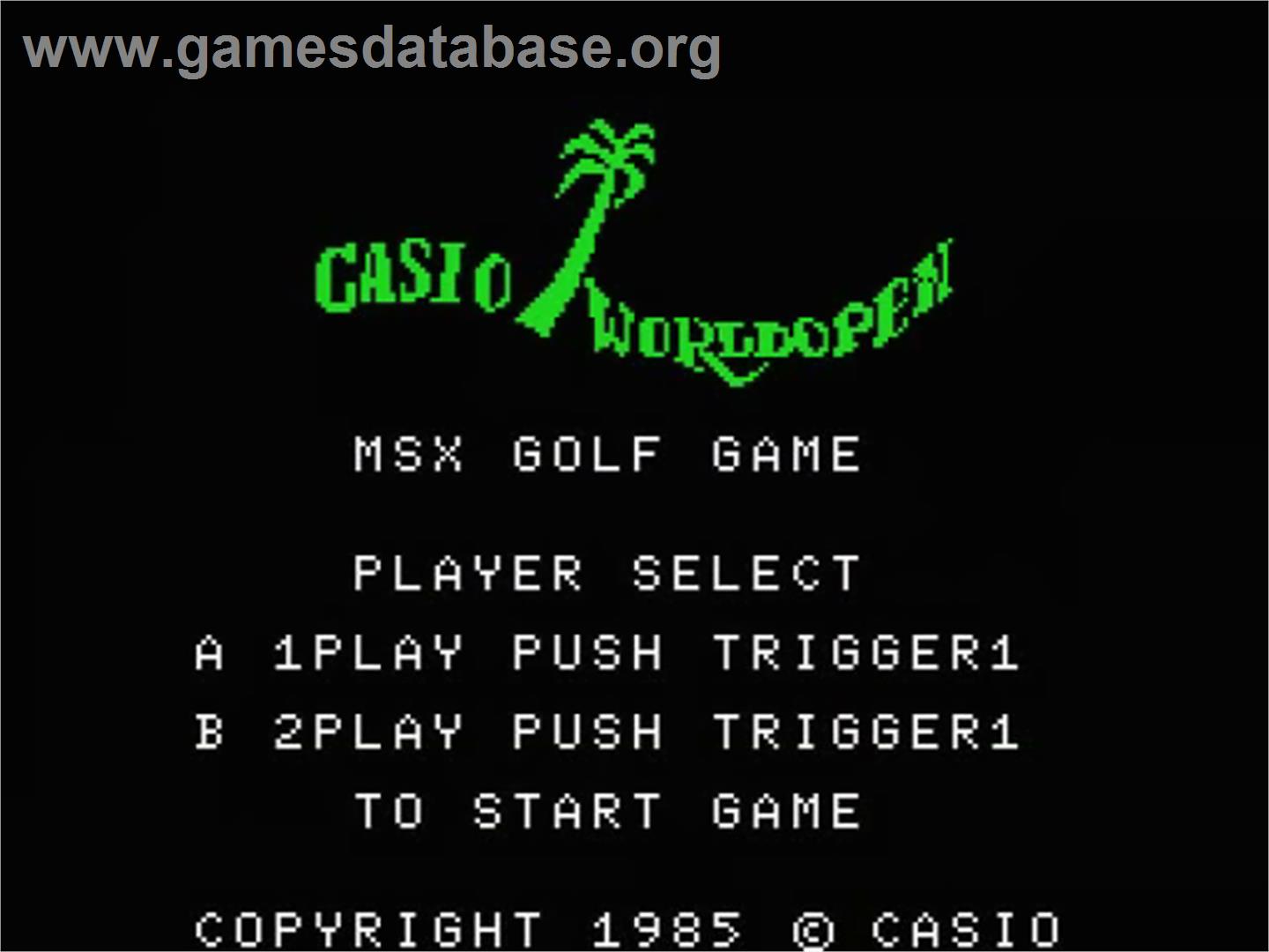 Casio Worldopen - MSX - Artwork - Title Screen