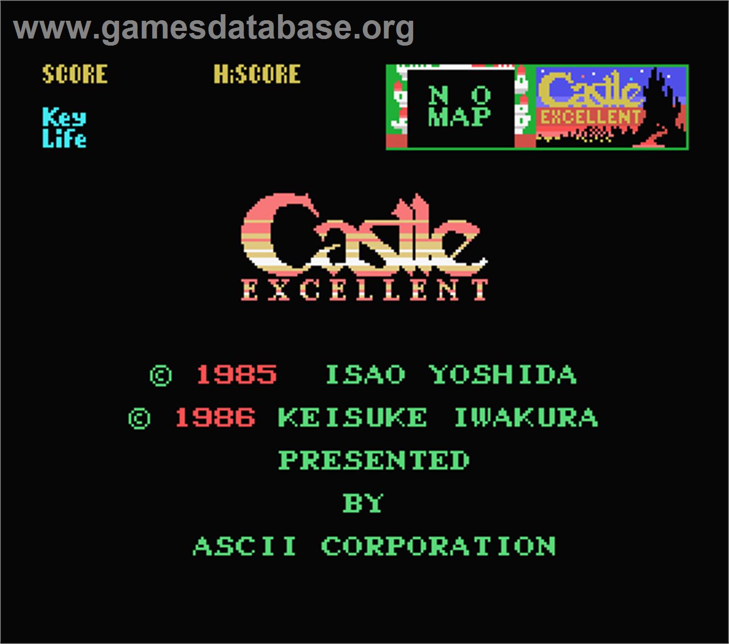 Castle Excellent - MSX - Artwork - Title Screen