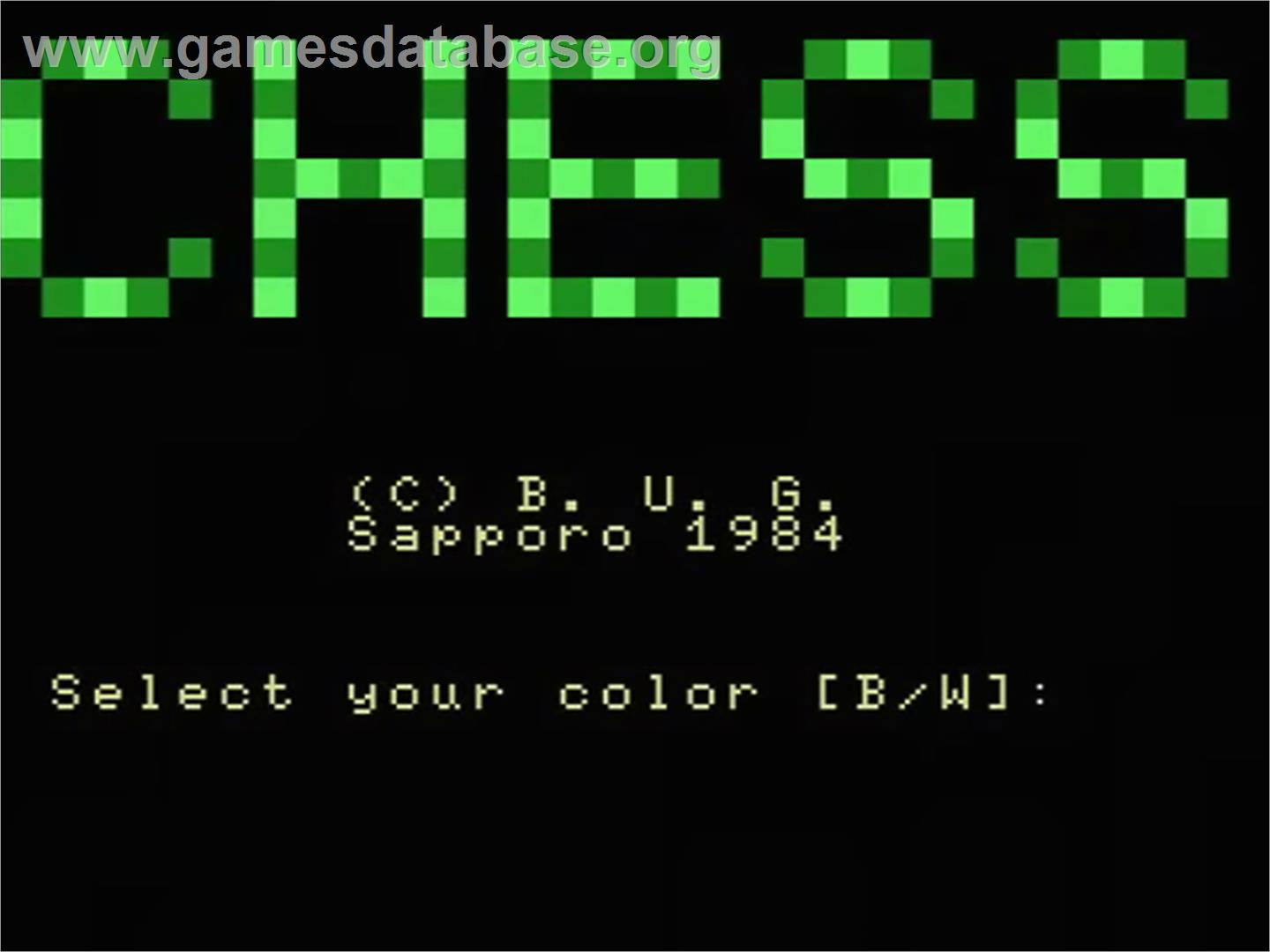 Chess - MSX - Artwork - Title Screen