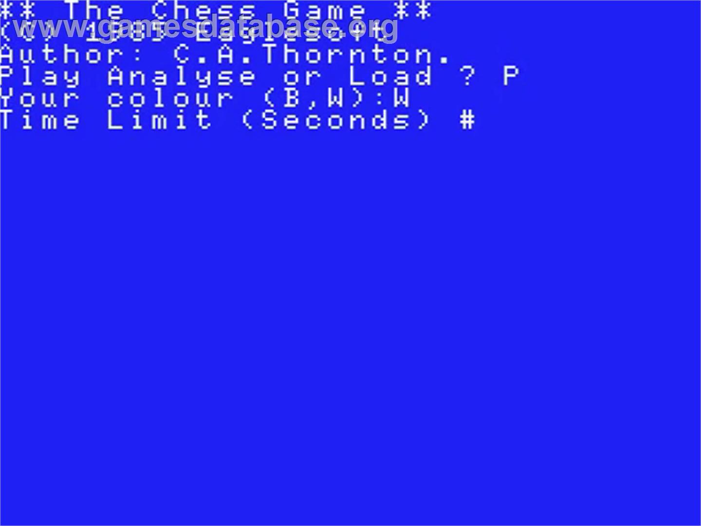 Chess Game, The - MSX - Artwork - Title Screen