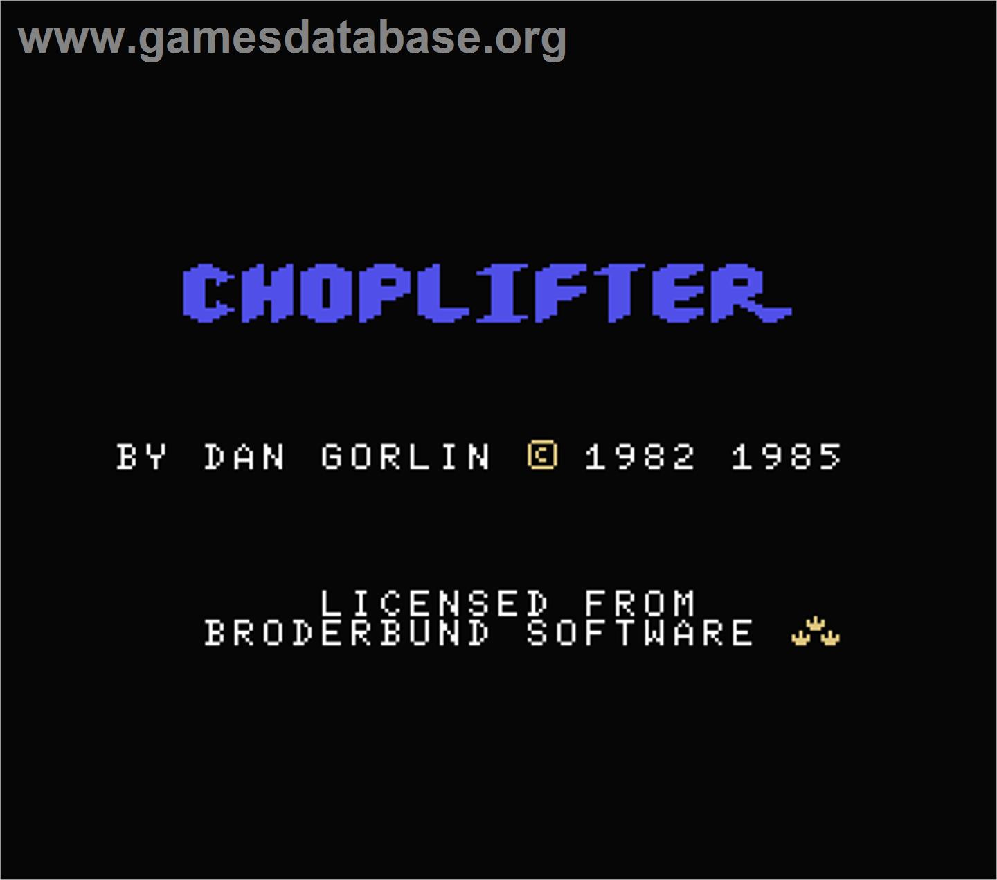 Choplifter - MSX - Artwork - Title Screen