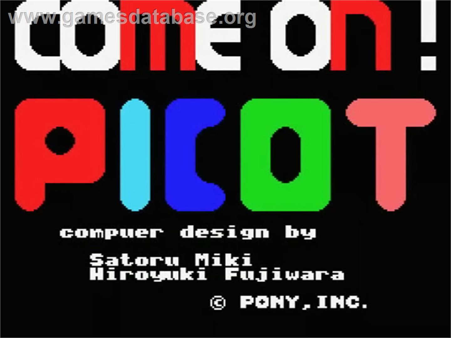 Come On! Picot - MSX - Artwork - Title Screen