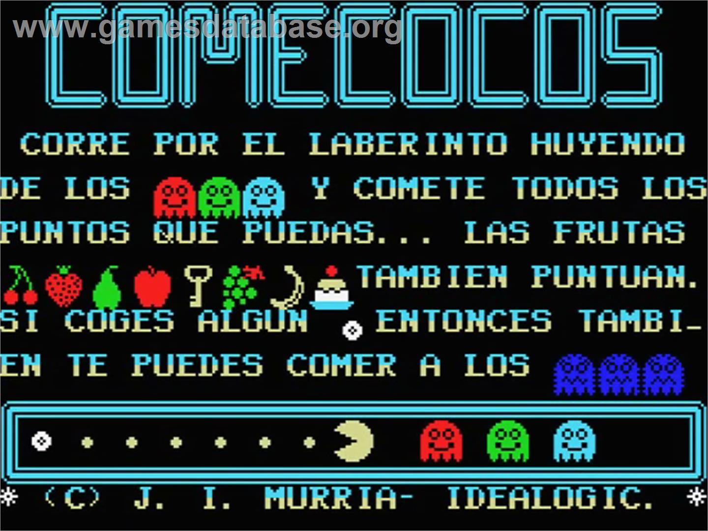 Comecocos - MSX - Artwork - Title Screen