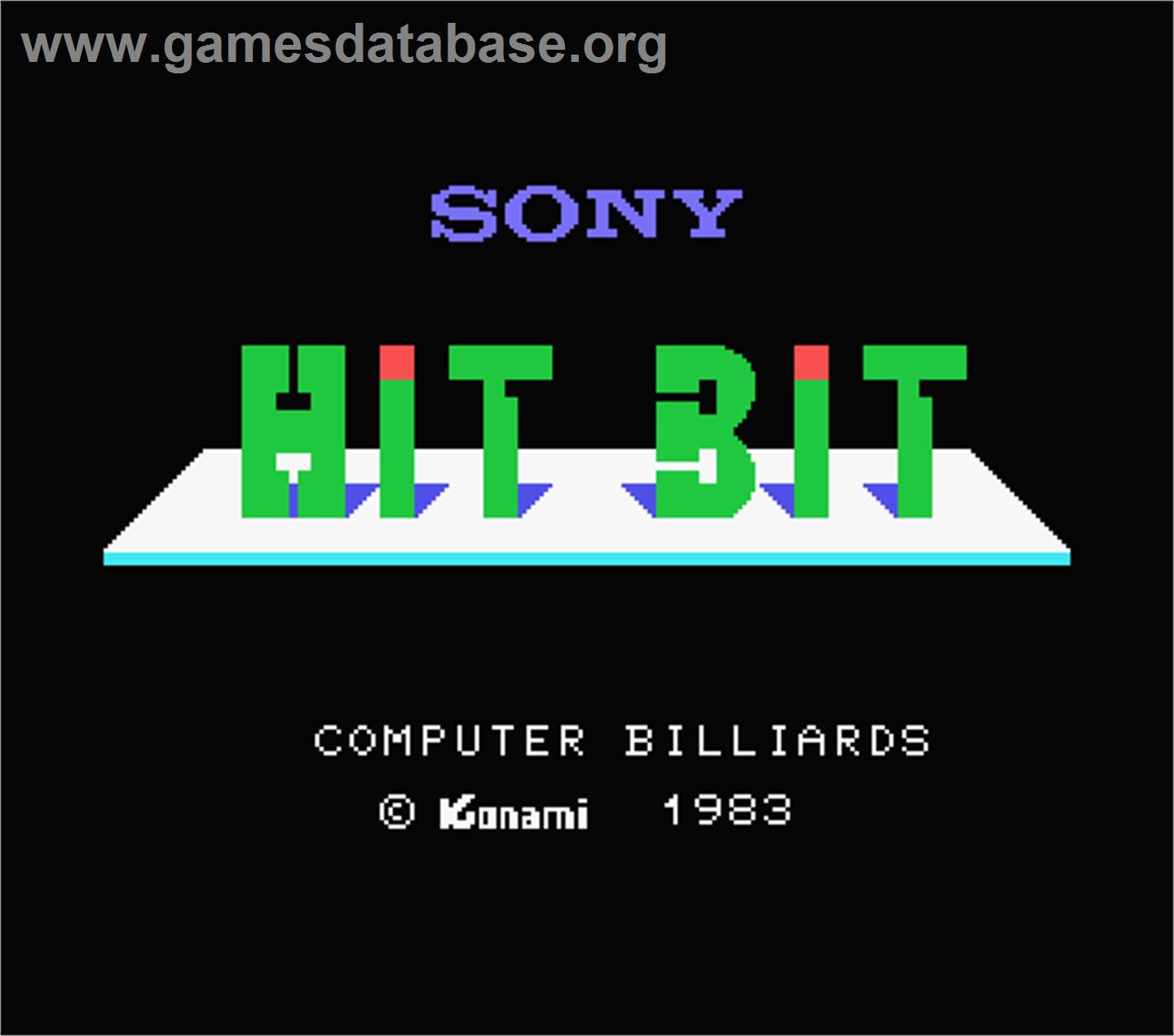 Computer Billiards - MSX - Artwork - Title Screen