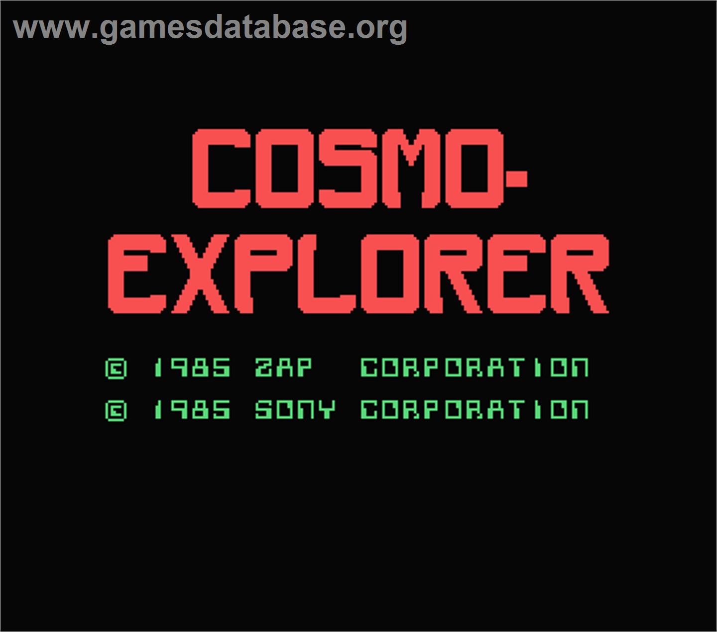 Cosmo Explorer - MSX - Artwork - Title Screen