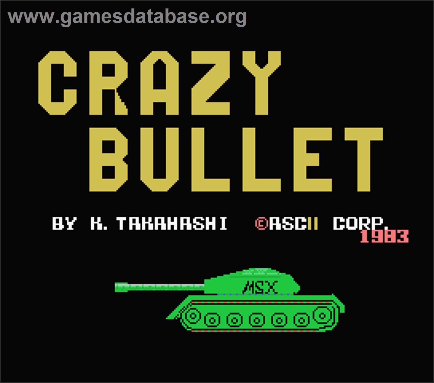 Crazy Bullet - MSX - Artwork - Title Screen