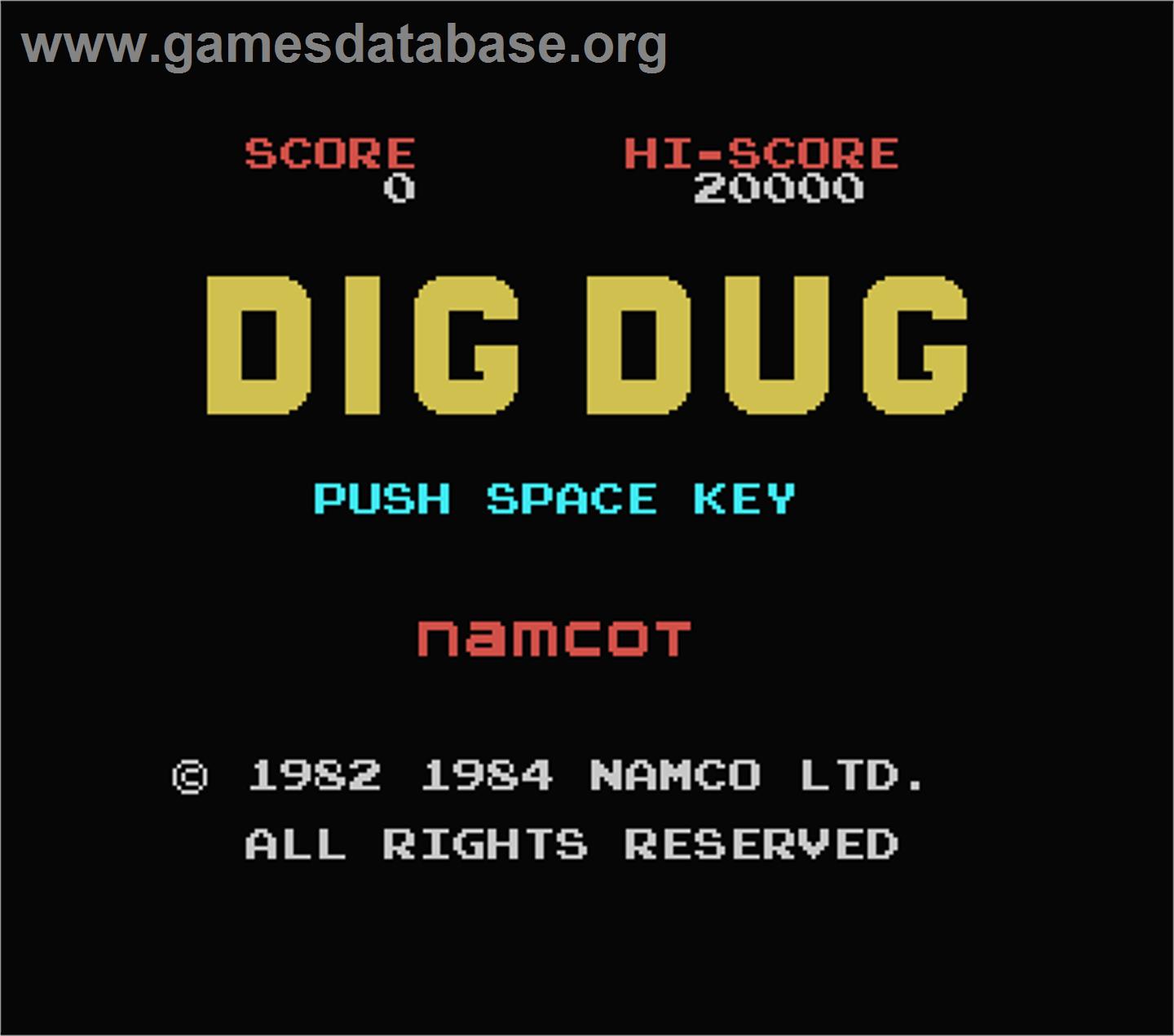 Dig Dug - MSX - Artwork - Title Screen