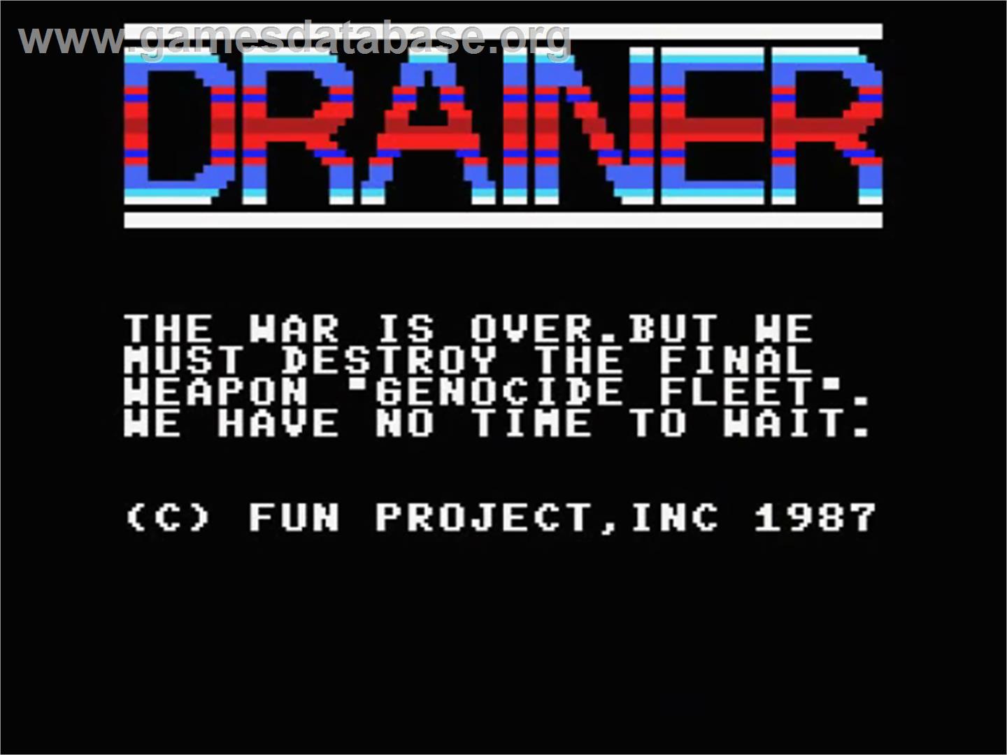 Drainer - MSX - Artwork - Title Screen
