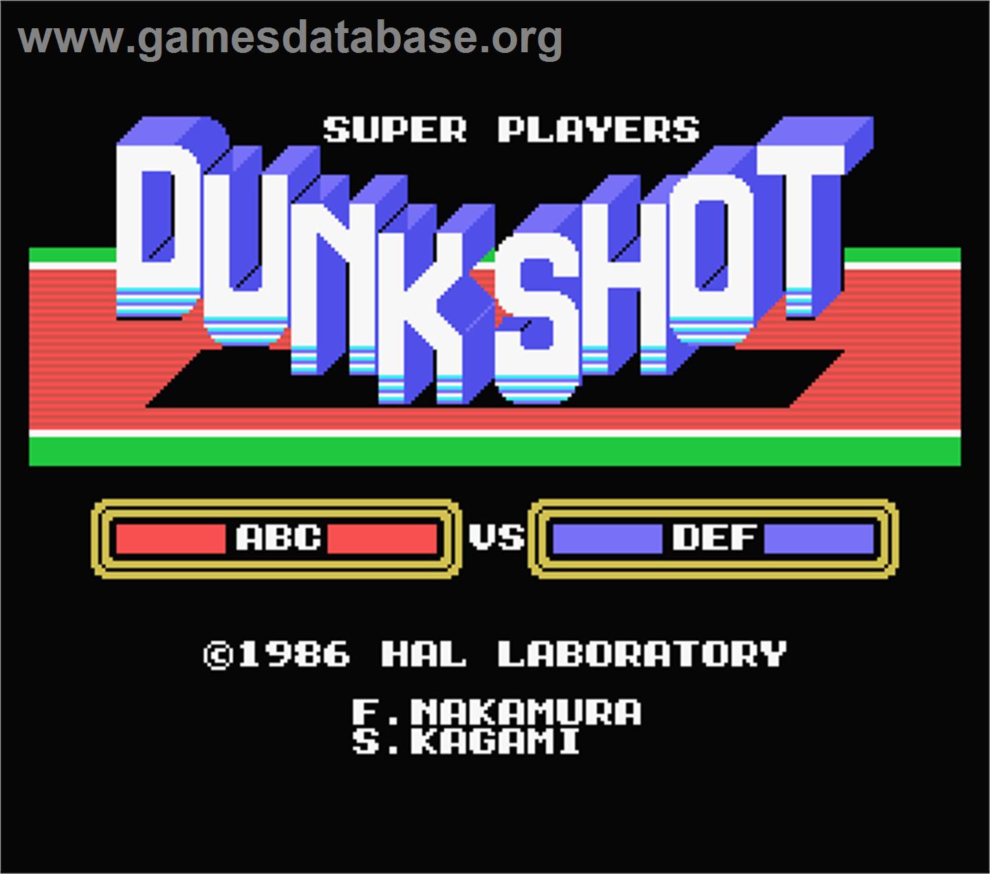 Dunk Shot - MSX - Artwork - Title Screen