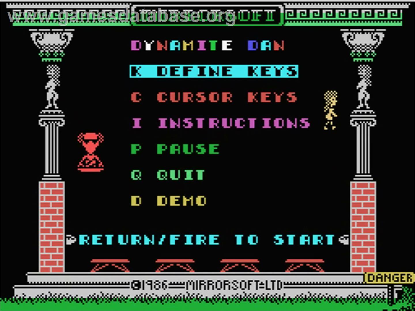 Dynamite Dan - MSX - Artwork - Title Screen