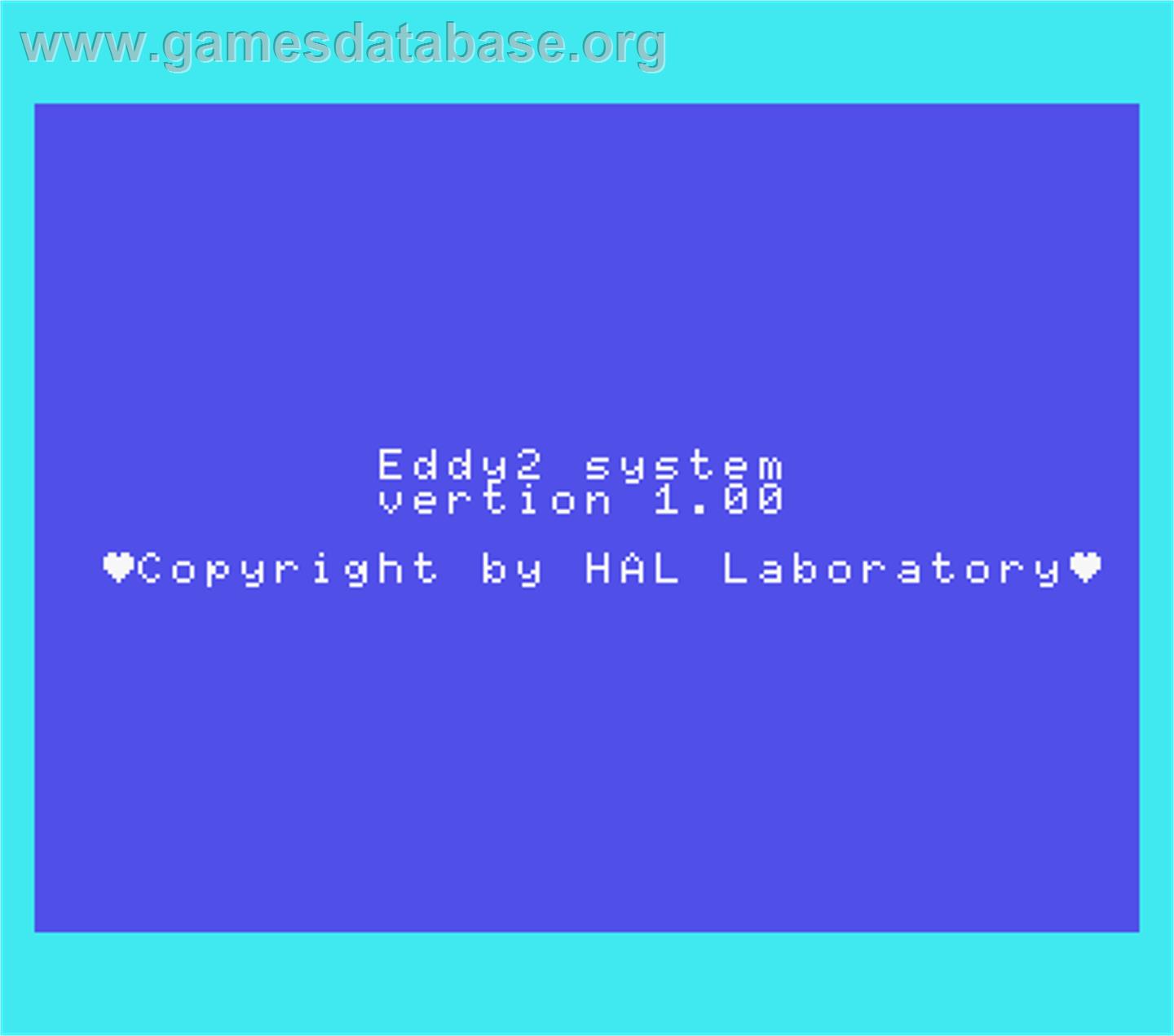 Eddy 2 - MSX - Artwork - Title Screen