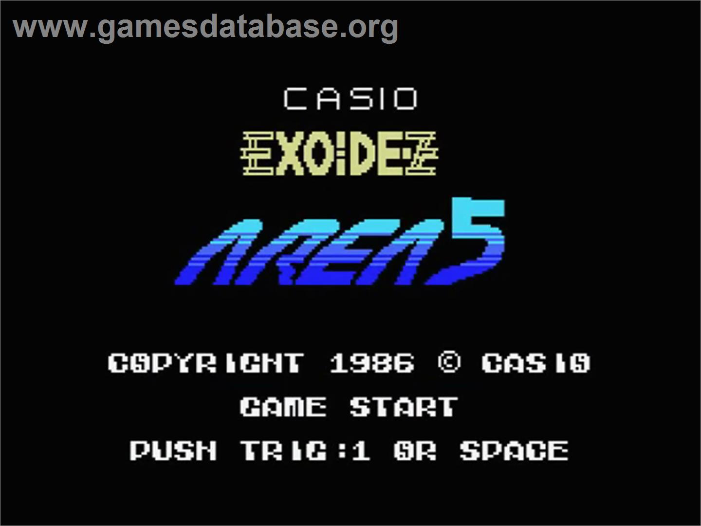 Exoide-z Area 5 - MSX - Artwork - Title Screen