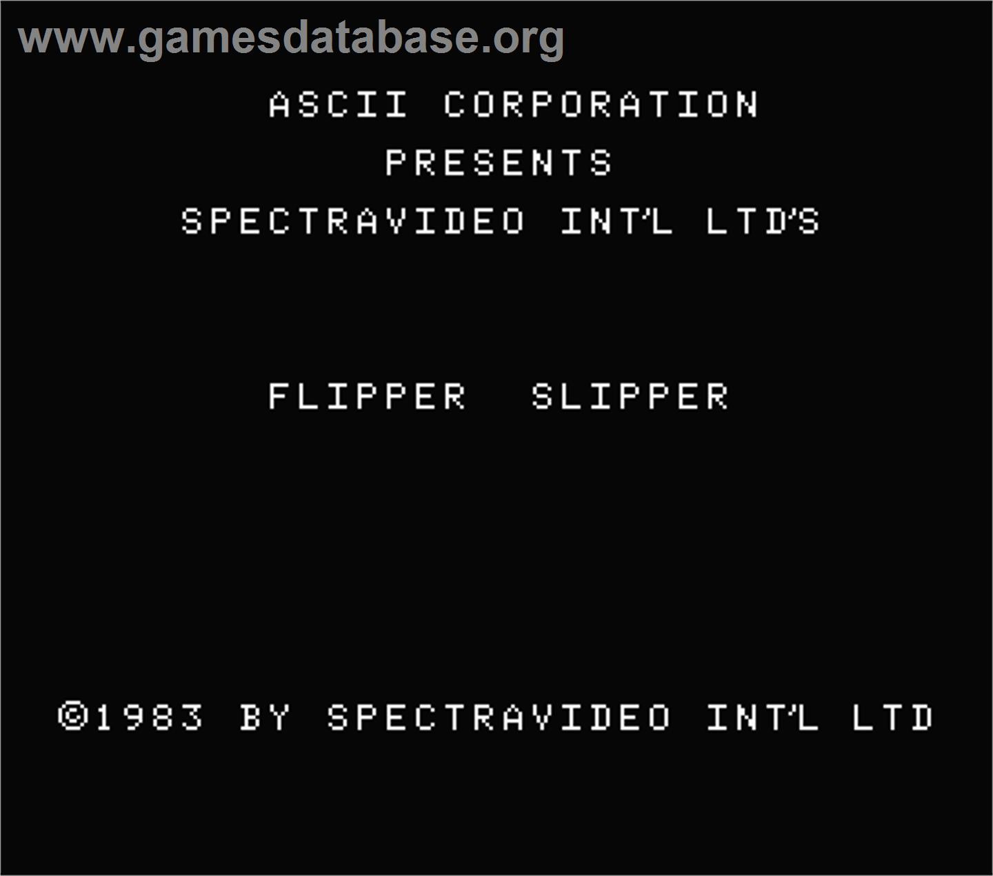 Flipper Slipper - MSX - Artwork - Title Screen