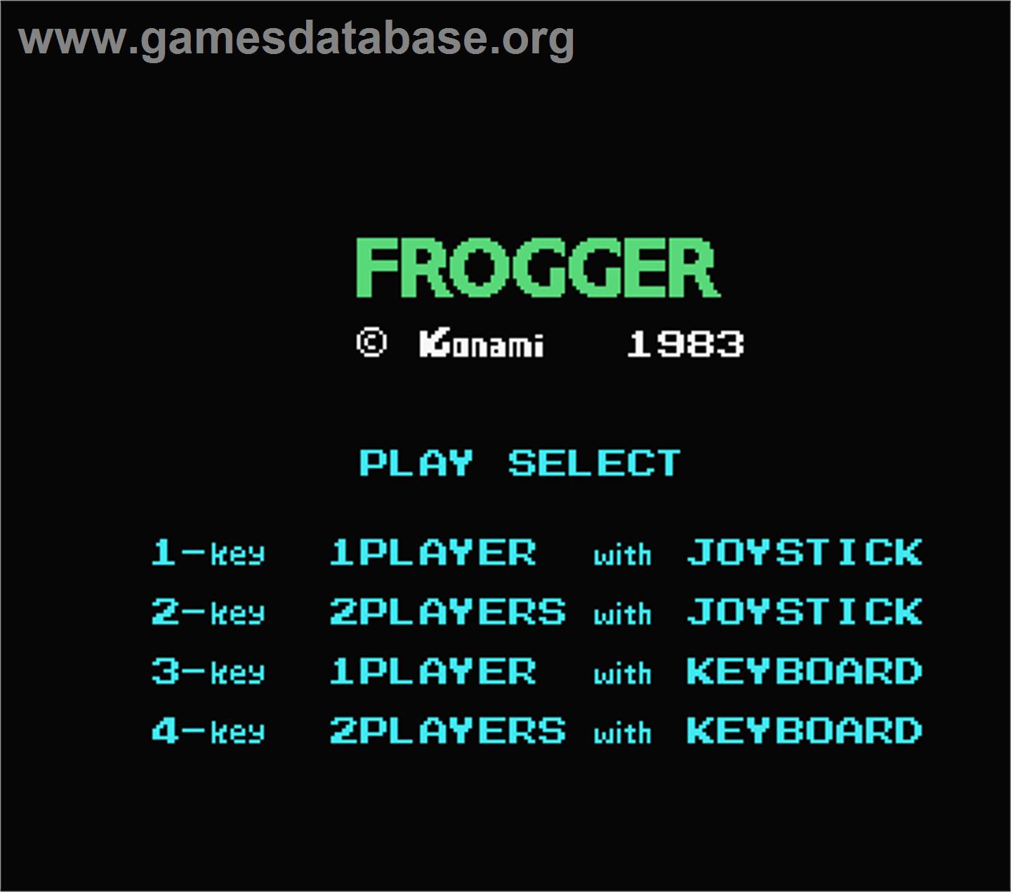 Frogger - MSX - Artwork - Title Screen