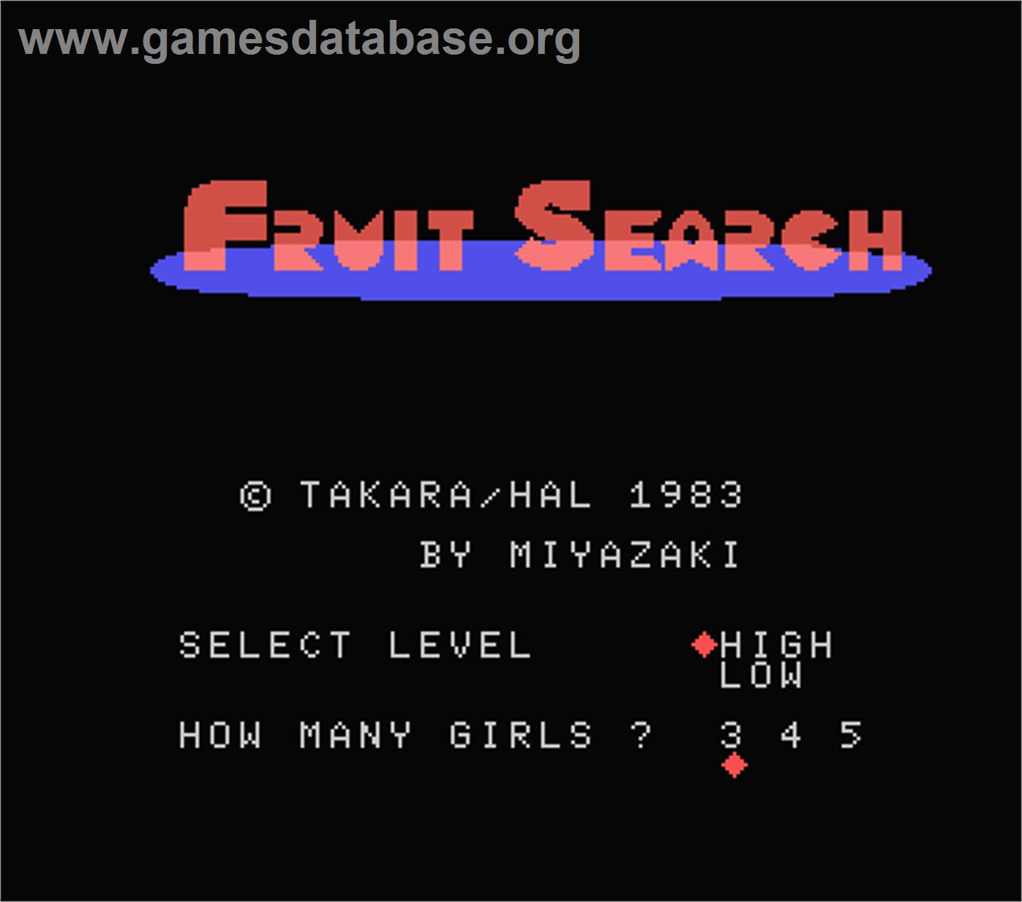 Fruit Search - MSX - Artwork - Title Screen