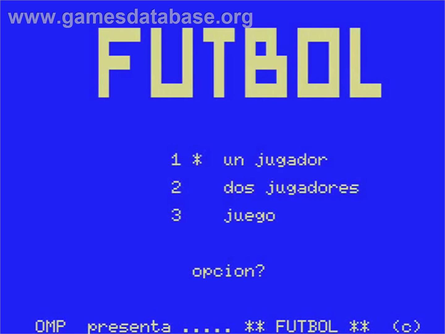 Futbol - MSX - Artwork - Title Screen
