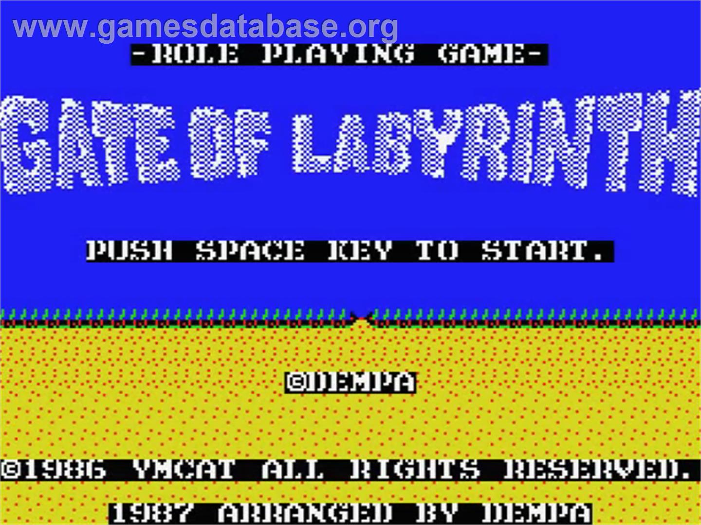 Gate Of Labyrinth - MSX - Artwork - Title Screen