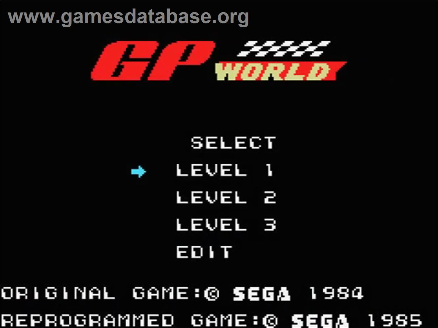 Gp World - MSX - Artwork - Title Screen