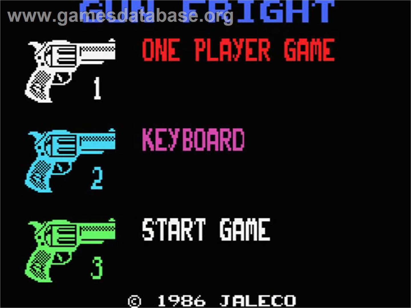 Gun Fright - MSX - Artwork - Title Screen