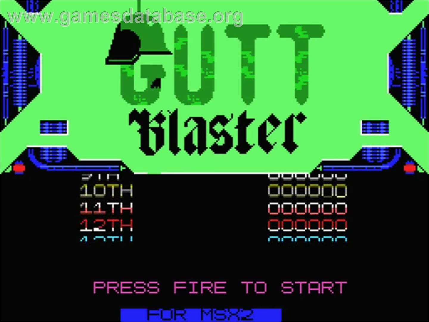 Guttblaster - MSX - Artwork - Title Screen