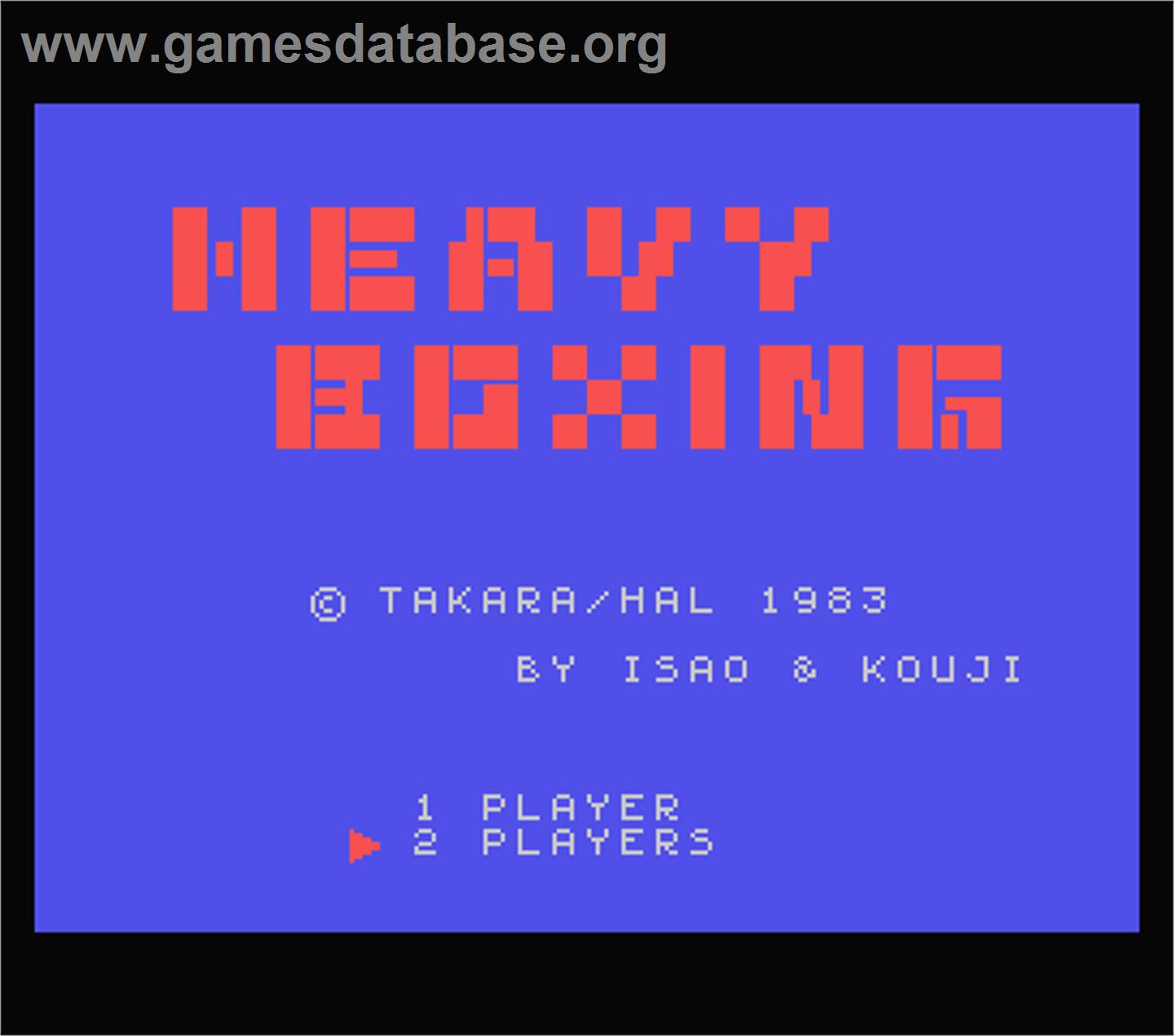 Heavy Boxing - MSX - Artwork - Title Screen