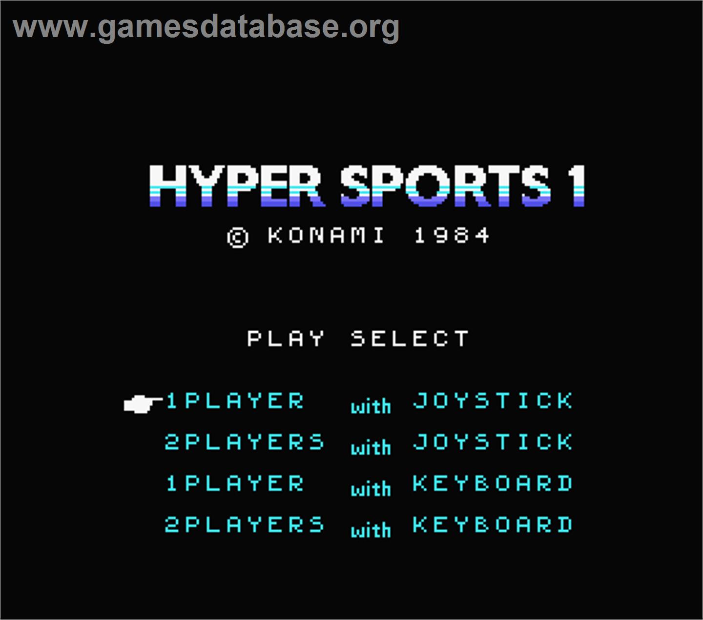 Hyper Sports 1 - MSX - Artwork - Title Screen